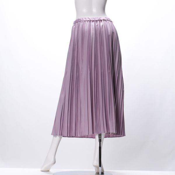 カレンダーサテンアコーディオンプリーツスカート