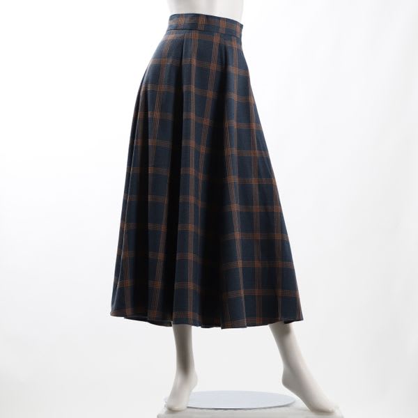 チェック柄フレアスカート