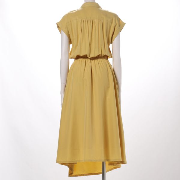 ウエストリボン付きスキッパーネックワンピース