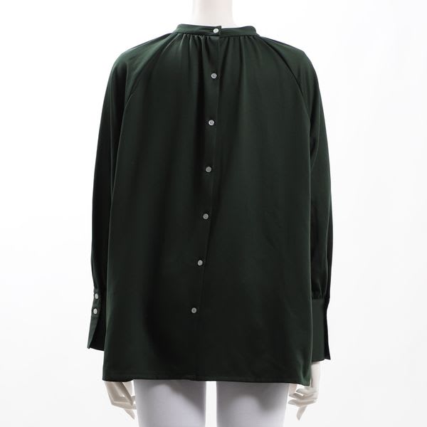 バックボタンスタンドカラーブラウス