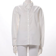 シンプルデザイン前開きシャツブラウス