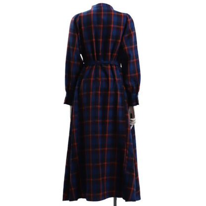 チェック柄リボンベルトワンピース