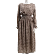 ウエストシャーリング小花柄ワンピース