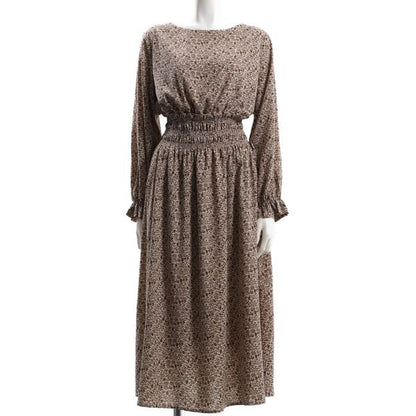 ウエストシャーリング小花柄ワンピース