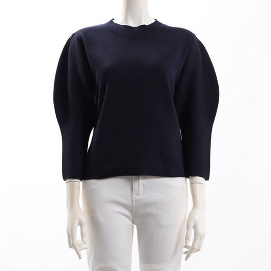 ボリュームスリーブクルーネックニット