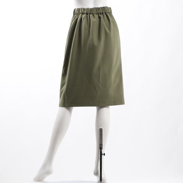 ウエストベルト付きセミタイトスカート