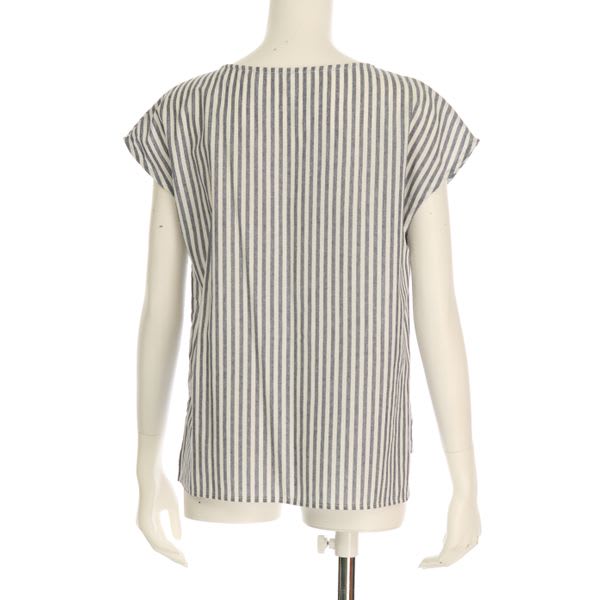 ストライプ柄Vネックブラウス