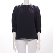 バックボタンスタンドカラーブラウス