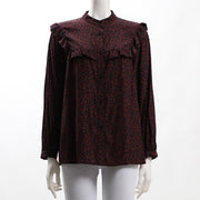 フリル花柄ブラウス