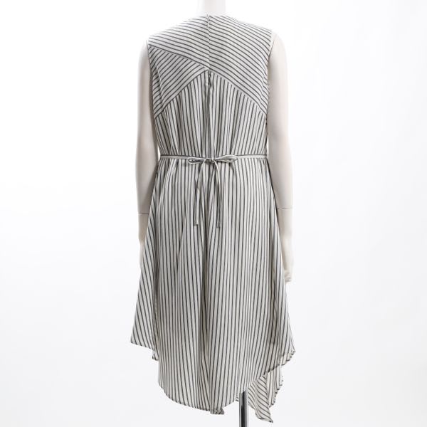 イレギュラーヘムストライプ切り替えワンピース
