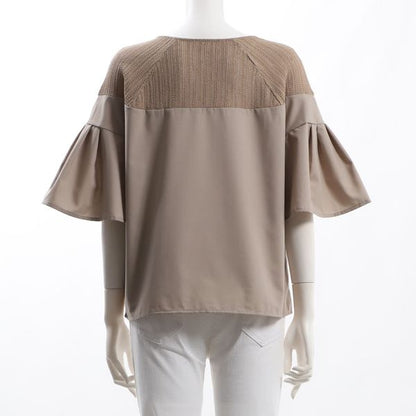 異素材切り替えシャツ/ブラウス