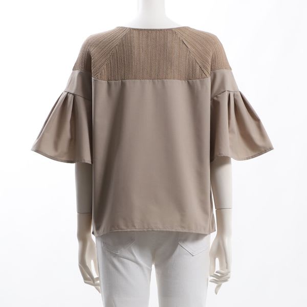 異素材切り替えシャツ/ブラウス