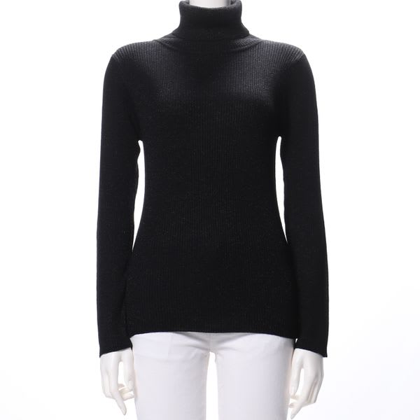 ラメ混タートルネックニット