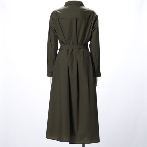 ウエストリボン前開きシャツワンピース