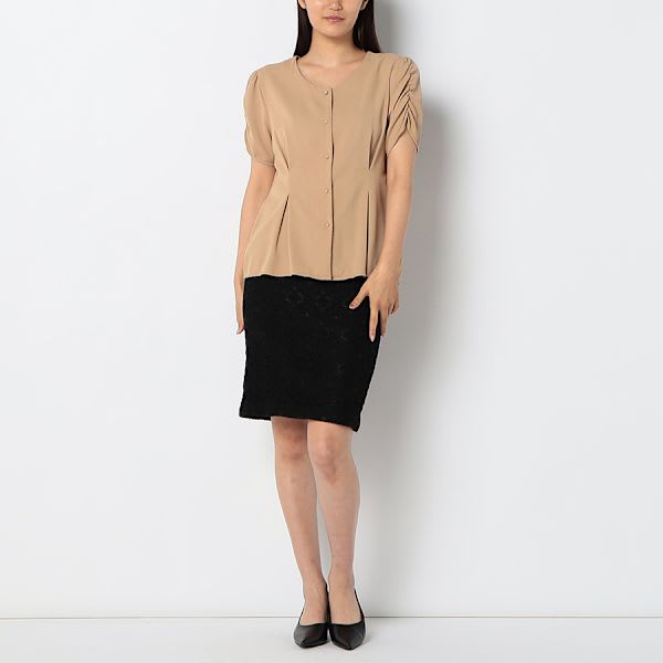 ふんわりお袖前開きブラウス