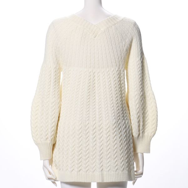 クィーン３段ケーブル編みニットチュニック