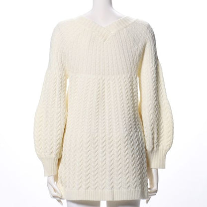 クィーン３段ケーブル編みニットチュニック