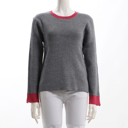 バイカラーリブニット