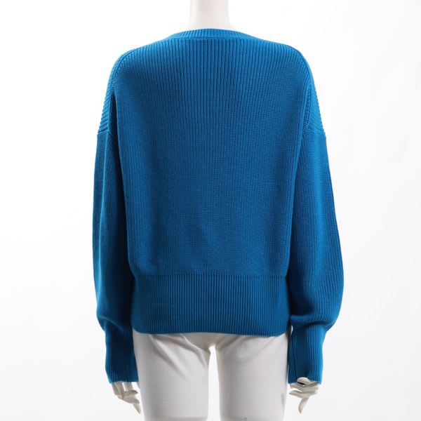 ドロップショルダーオープンフロントネックニット