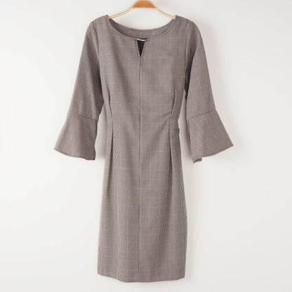 フレア袖リボンベルトワンピース