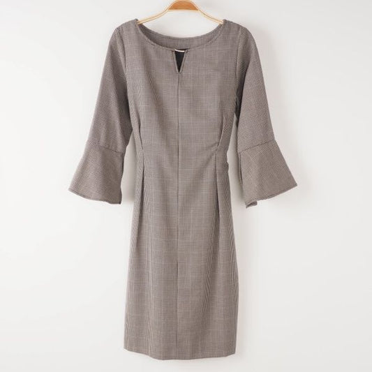 フレア袖リボンベルトワンピース