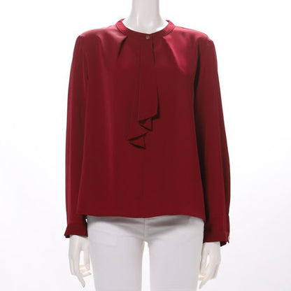 ゴールドボタンフリルブラウス