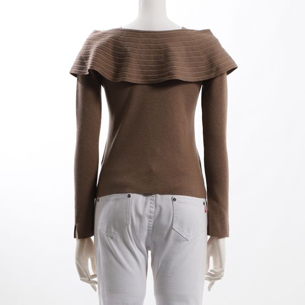 肩リボンオフショルダーニット