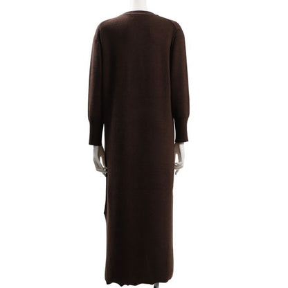 シンプルシルエットクルーネックワンピース