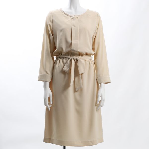 ダブルクロスリボンベルト付きワンピース