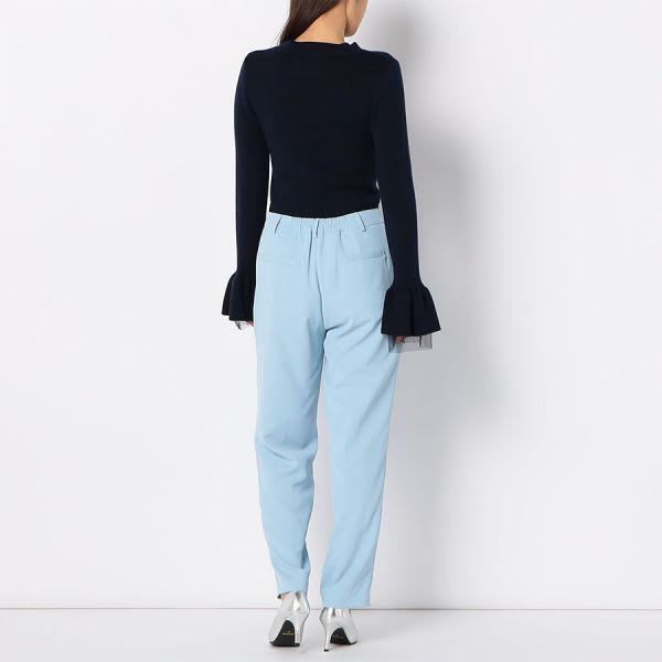 レイヤードデザインフレアスリーブニット