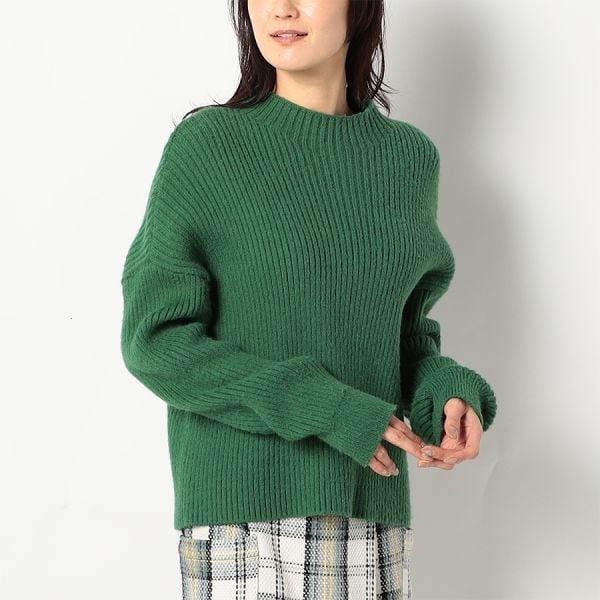 リブ編みオフネックニット