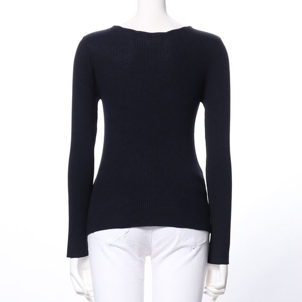 ストーン付きリブニット