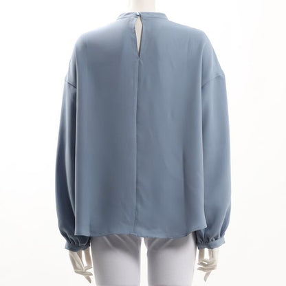 ドロップショルダースタンドカラーブラウス