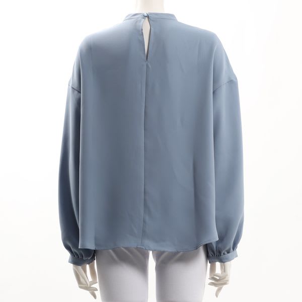 ドロップショルダースタンドカラーブラウス