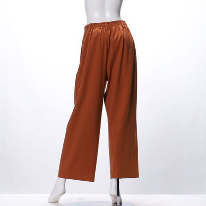 ハイウエストサイドタックワイドパンツ