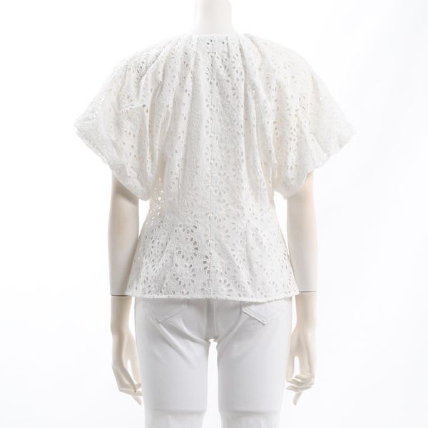 ボリュームスリーブコットンレースブラウス