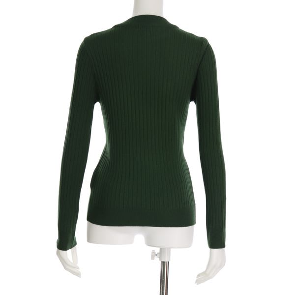 クルーネックリブニットプルオーバー