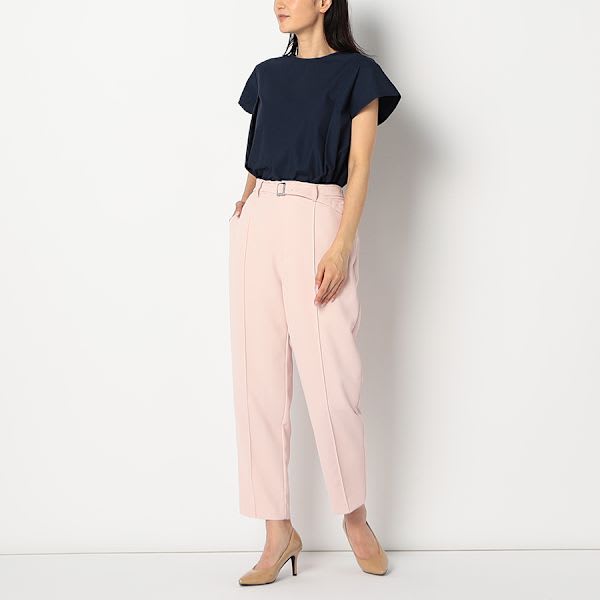 ベルト付きセンターシームテーパードパンツ