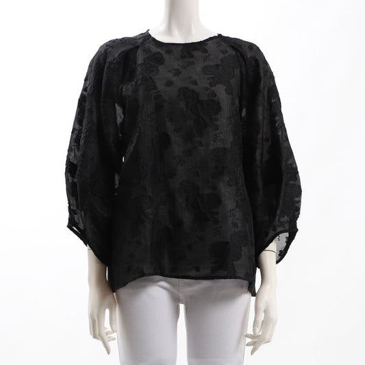 フラワーオパール刺繍入りラグランスリーブブラウス