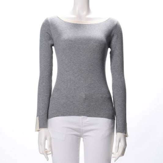 バイカラーデザインリブニット