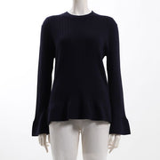 裾デザインペプラムニット