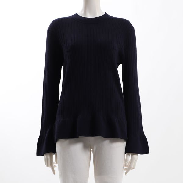 裾デザインペプラムニット