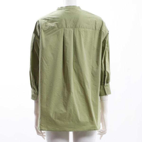 比翼仕立てバンドカラーシャツ