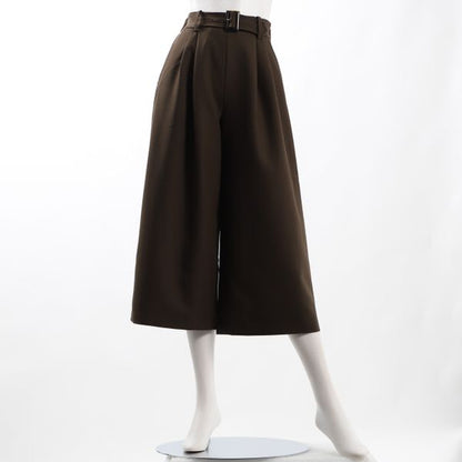 ウエストベルト付きガウチョパンツ