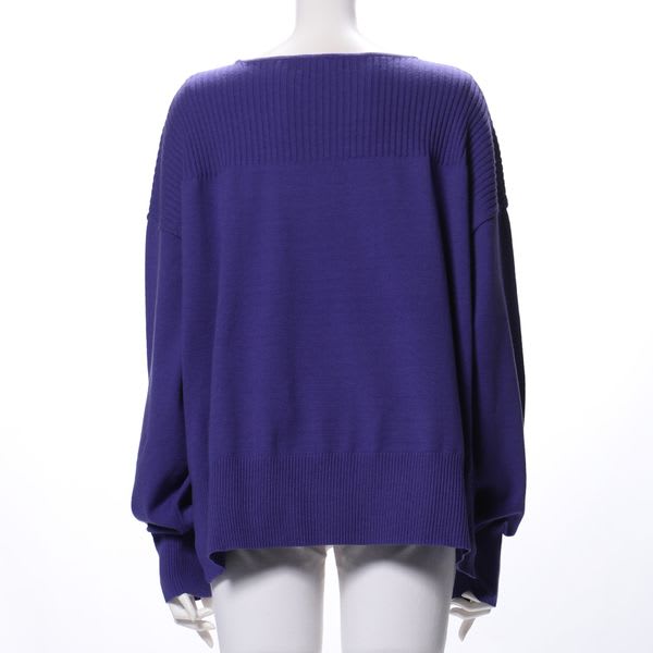 リブ切り替えドロップショルダーニット