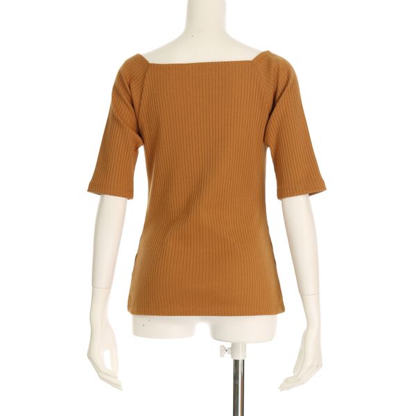 スクエアネックワイドリブプルオーバー