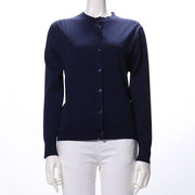 クルーネックリブニットカーディガン