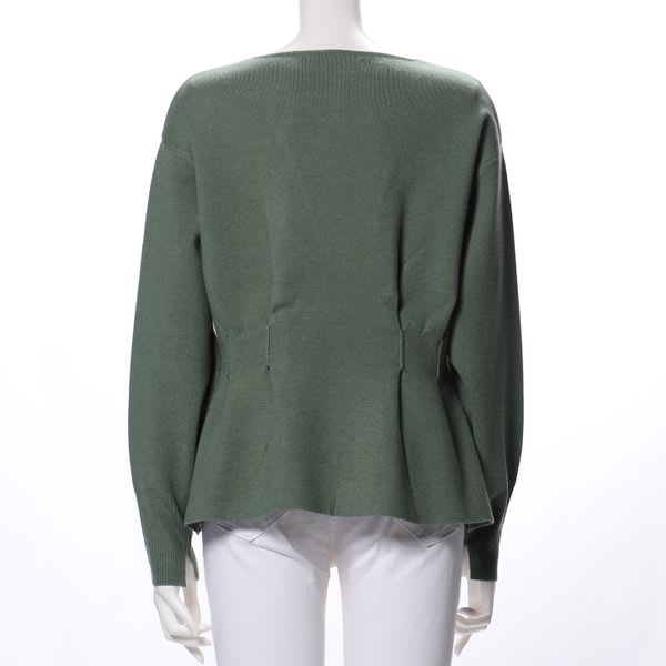 ウエストタックペプラムニット