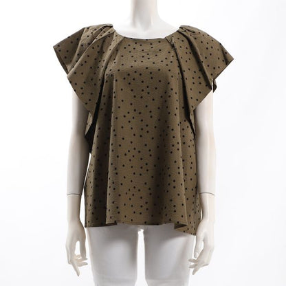 リップルドット背中開きデザインブラウス