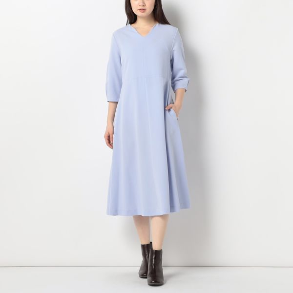 ふんわりお袖オープンフロントネックワンピース